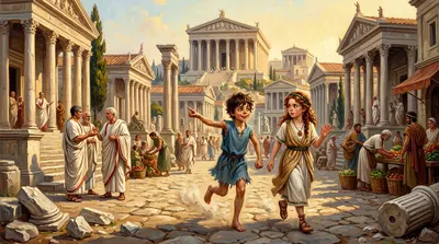 A Day in Ancient Rome — illustrated cover