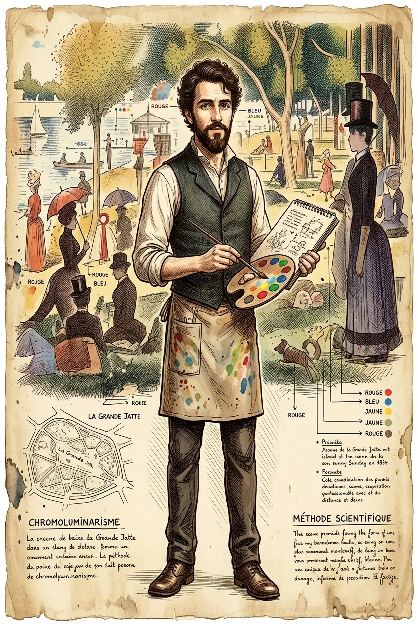 A Sunday on La Grande Jatte by Georges Seurat (Paris, France — 1884) — book cover — Wonder Arts A Sunday on La Grande Jatte by Georges Seurat (Paris, France — 1884) — book cover — Wonder Arts