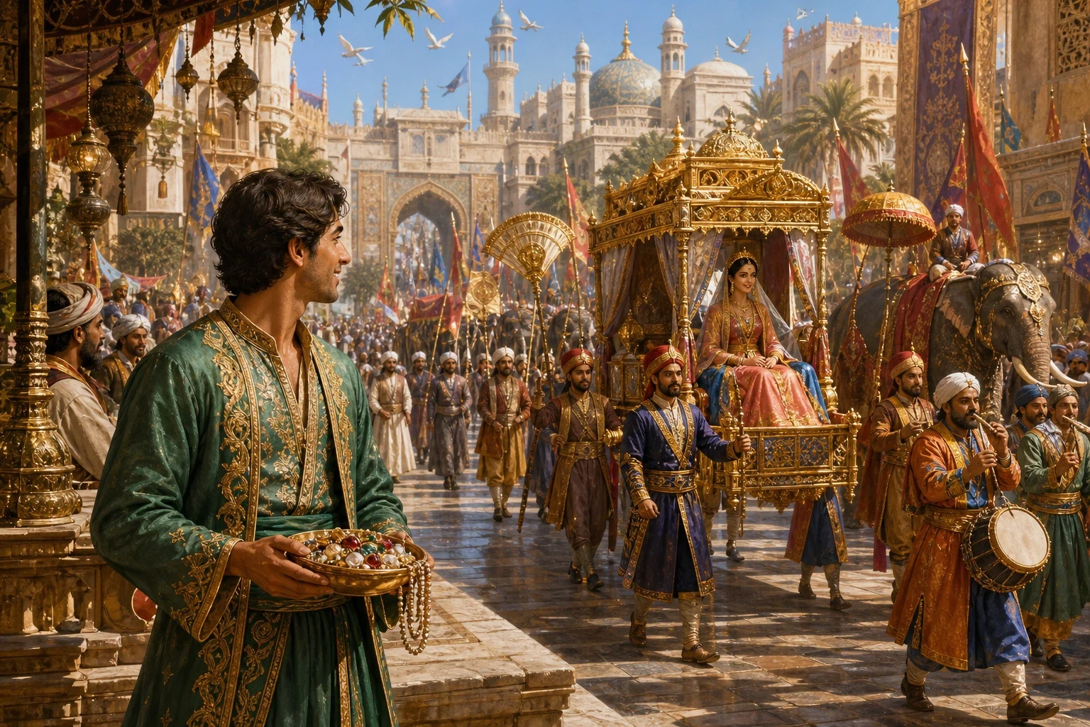 With the lamp-spirit's help, Aladdin and his mother wanted for nothing, and Aladdin grew into a fine and generous young man, respected throughout the city. With the lamp-spirit's help, Aladdin and his mother wanted for nothing, and Aladdin grew into a fine and generous young man, respected throughout the city.