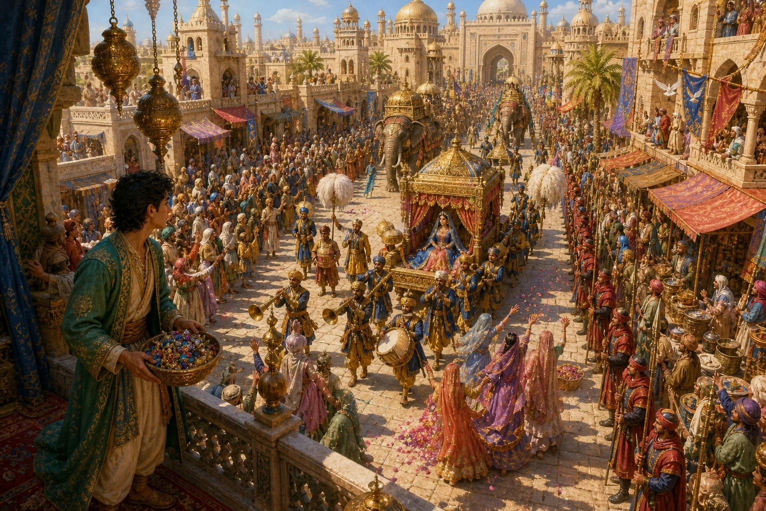 With the lamp-spirit's help, Aladdin and his mother wanted for nothing, and Aladdin grew into a fine and generous young man, respected throughout the city. With the lamp-spirit's help, Aladdin and his mother wanted for nothing, and Aladdin grew into a fine and generous young man, respected throughout the city.