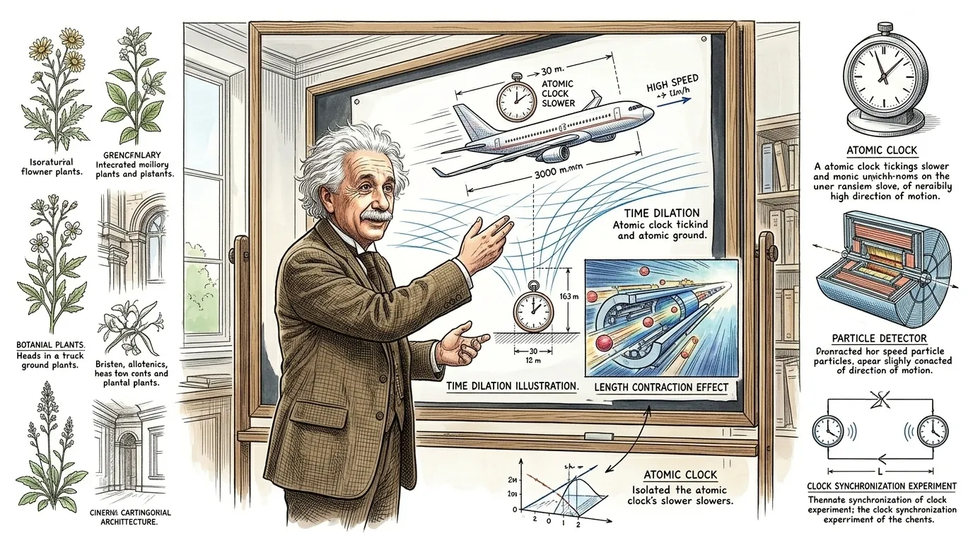 One of Einstein's most astounding deductions, arising from Special Relativity, was that time itself is not absolute but relative to an observer's motion.