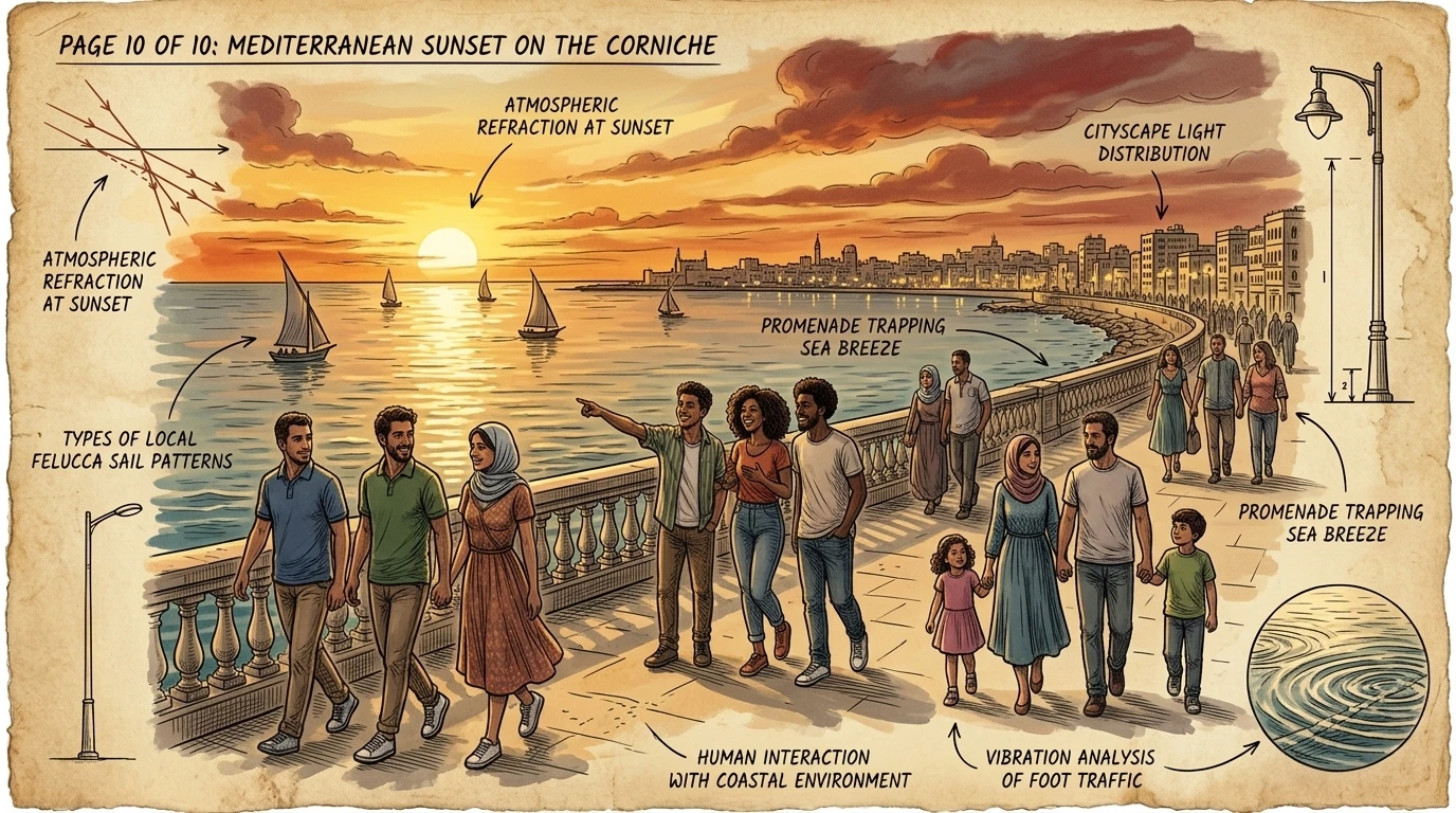 As the sun sets over the Mediterranean Sea, Alexandria transforms into a golden paradise. Locals gather along the Corniche to enjoy the cool evening breeze and… As the sun sets over the Mediterranean Sea, Alexandria transforms into a golden paradise. Locals gather along the Corniche to enjoy the cool evening breeze and…