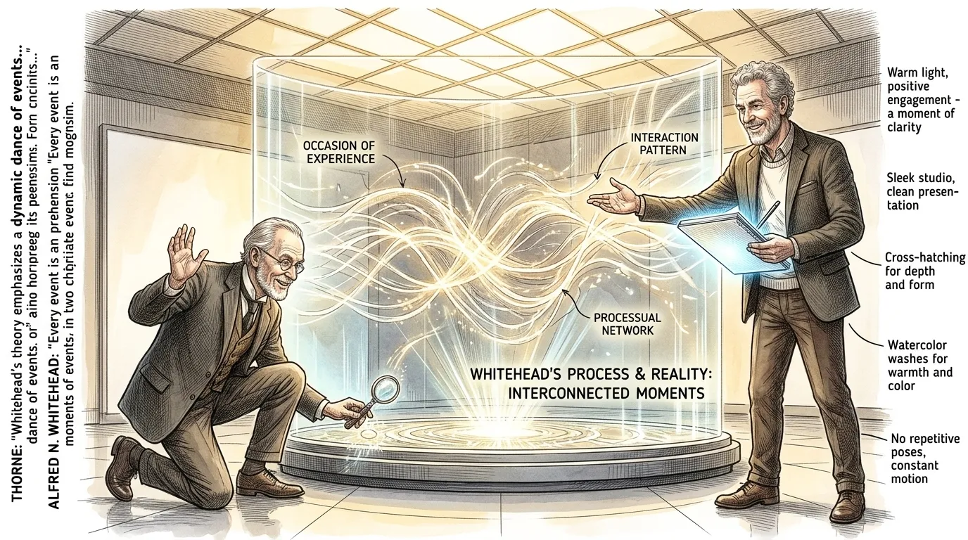 Dr. Aris Thorne stands before a holographic projection shimmering with intricate, flowing patterns, each representing a moment of interconnected existence, as… Dr. Aris Thorne stands before a holographic projection shimmering with intricate, flowing patterns, each representing a moment of interconnected existence, as…