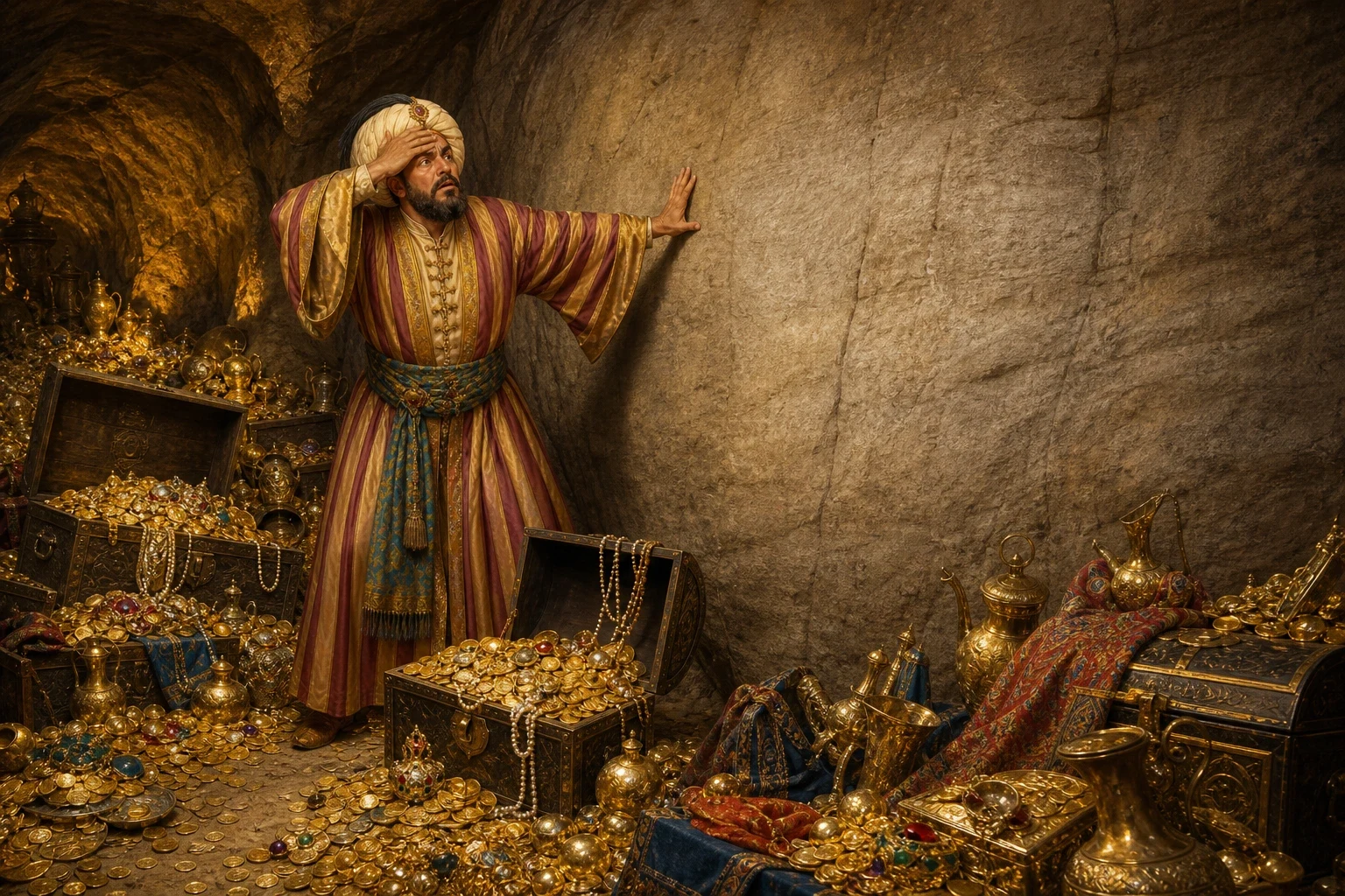 Ali Baba's rich brother Cassim could not rest until he had wormed the secret out of him. Greedy for more than his brother had ever taken, he loaded ten great… Ali Baba's rich brother Cassim could not rest until he had wormed the secret out of him. Greedy for more than his brother had ever taken, he loaded ten great…