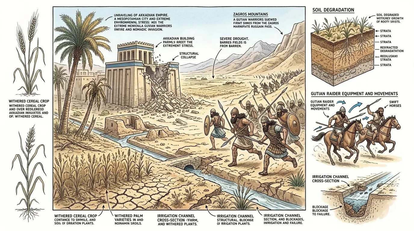 Despite Naram-Sin's victories, the Akkadian Empire began to unravel after his reign. A combination of internal strife, overextension, and severe environmental… Despite Naram-Sin's victories, the Akkadian Empire began to unravel after his reign. A combination of internal strife, overextension, and severe environmental…