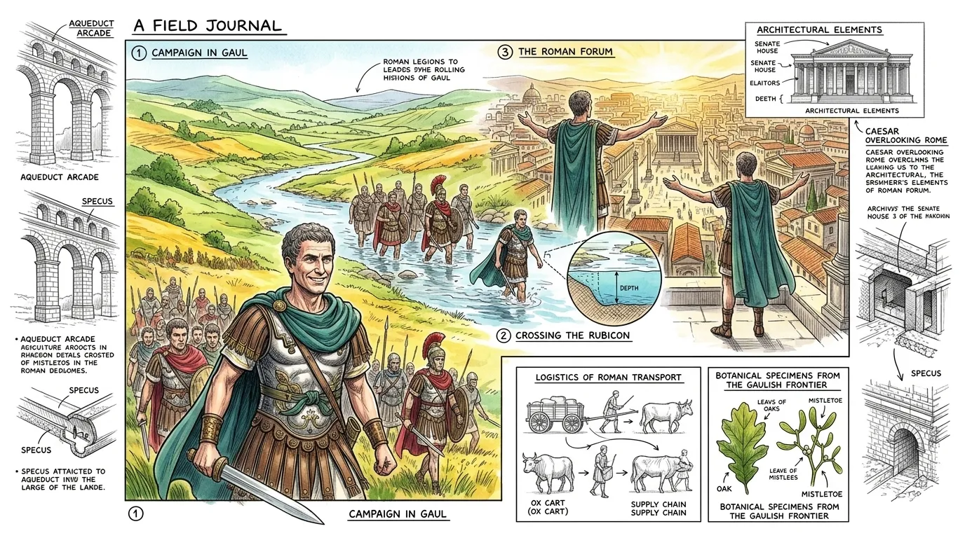 Gaius Julius Caesar was a brilliant general and politician. Through military victories in Gaul, he gained fame and a loyal army. Gaius Julius Caesar was a brilliant general and politician. Through military victories in Gaul, he gained fame and a loyal army.
