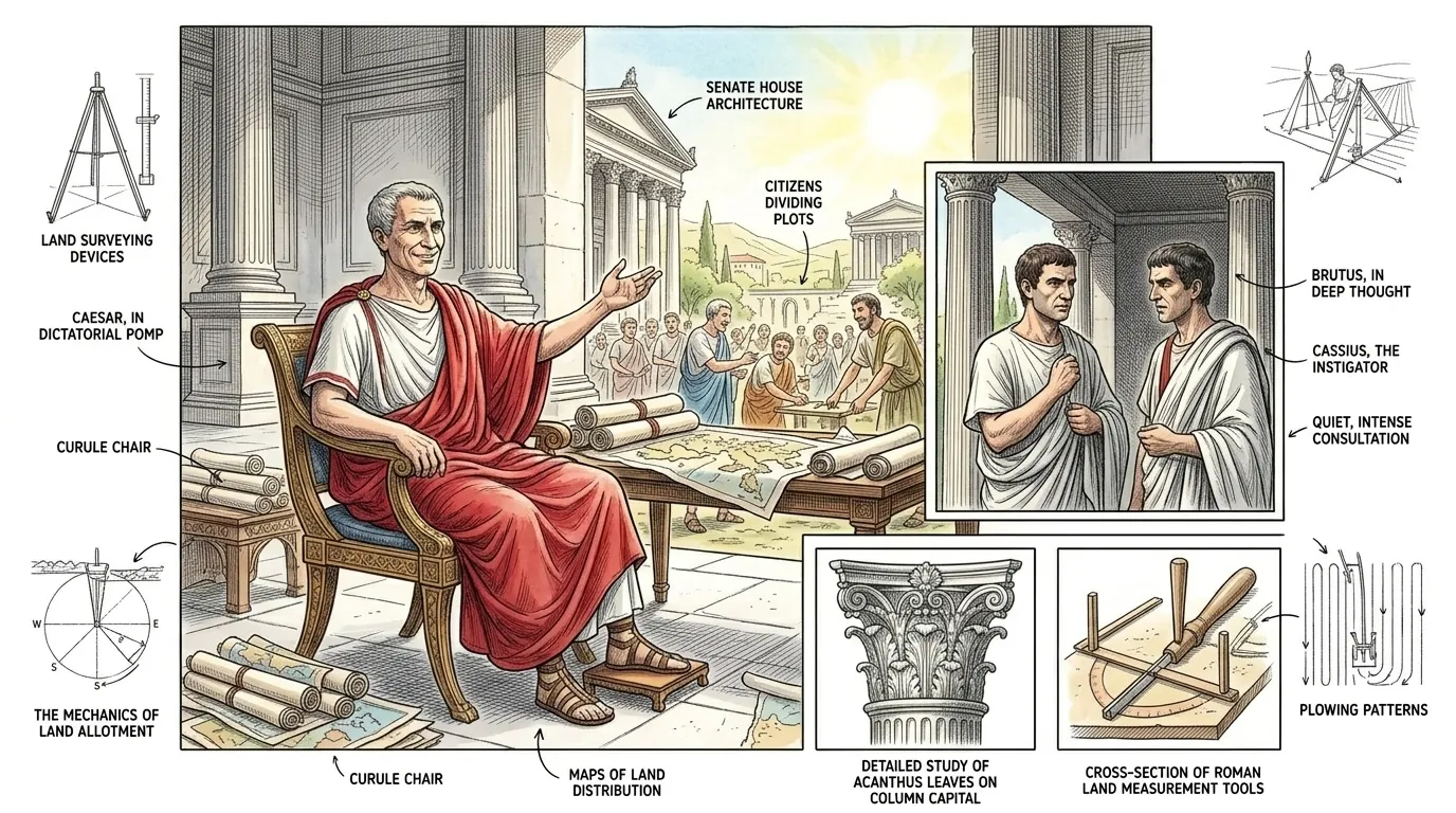 Victorious in the civil war, Caesar consolidated his power. He was appointed dictator for life. He implemented reforms: granting citizenship, redistributing… Victorious in the civil war, Caesar consolidated his power. He was appointed dictator for life. He implemented reforms: granting citizenship, redistributing…