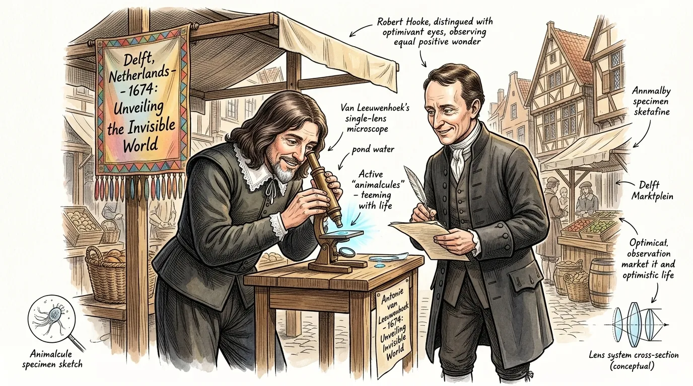 Antonie van Leeuwenhoek — page 1 illustration — Wonder Science