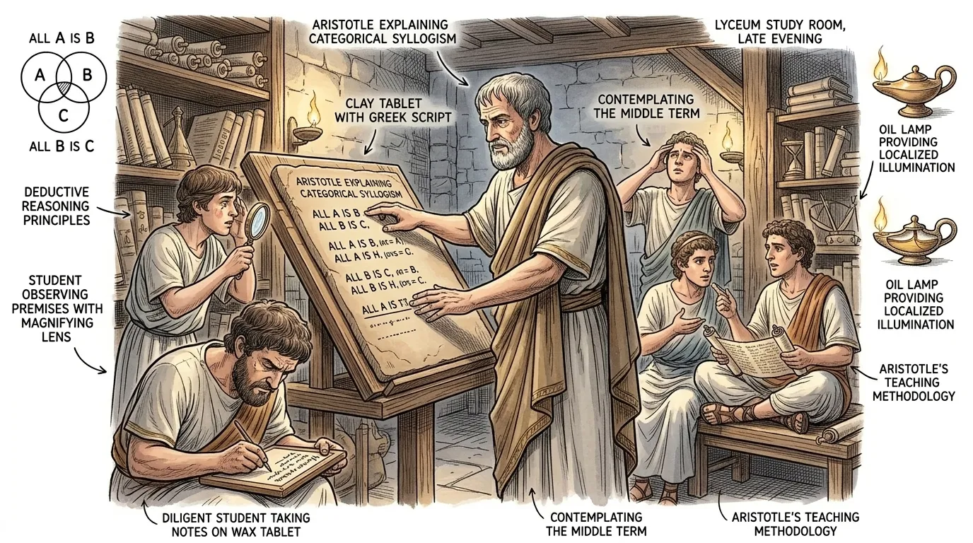 A cornerstone of Aristotle's approach, essential for all forms of inquiry, was his groundbreaking work in logic. He was the first to formalize the rules of… A cornerstone of Aristotle's approach, essential for all forms of inquiry, was his groundbreaking work in logic. He was the first to formalize the rules of…
