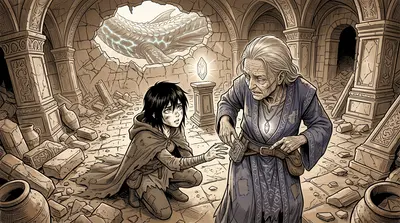 "What can we do?" Ember cried. Elara pointed to a small, metallic device on her belt. "You carry a Celestial Harmonizer, scavenged from the old world.