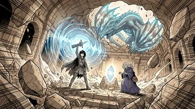 Ember activated the Harmonizer. A wave of energy pulsed outwards. The Sky-Leviathan roared in pain, its bioluminescent wings flickering erratically.