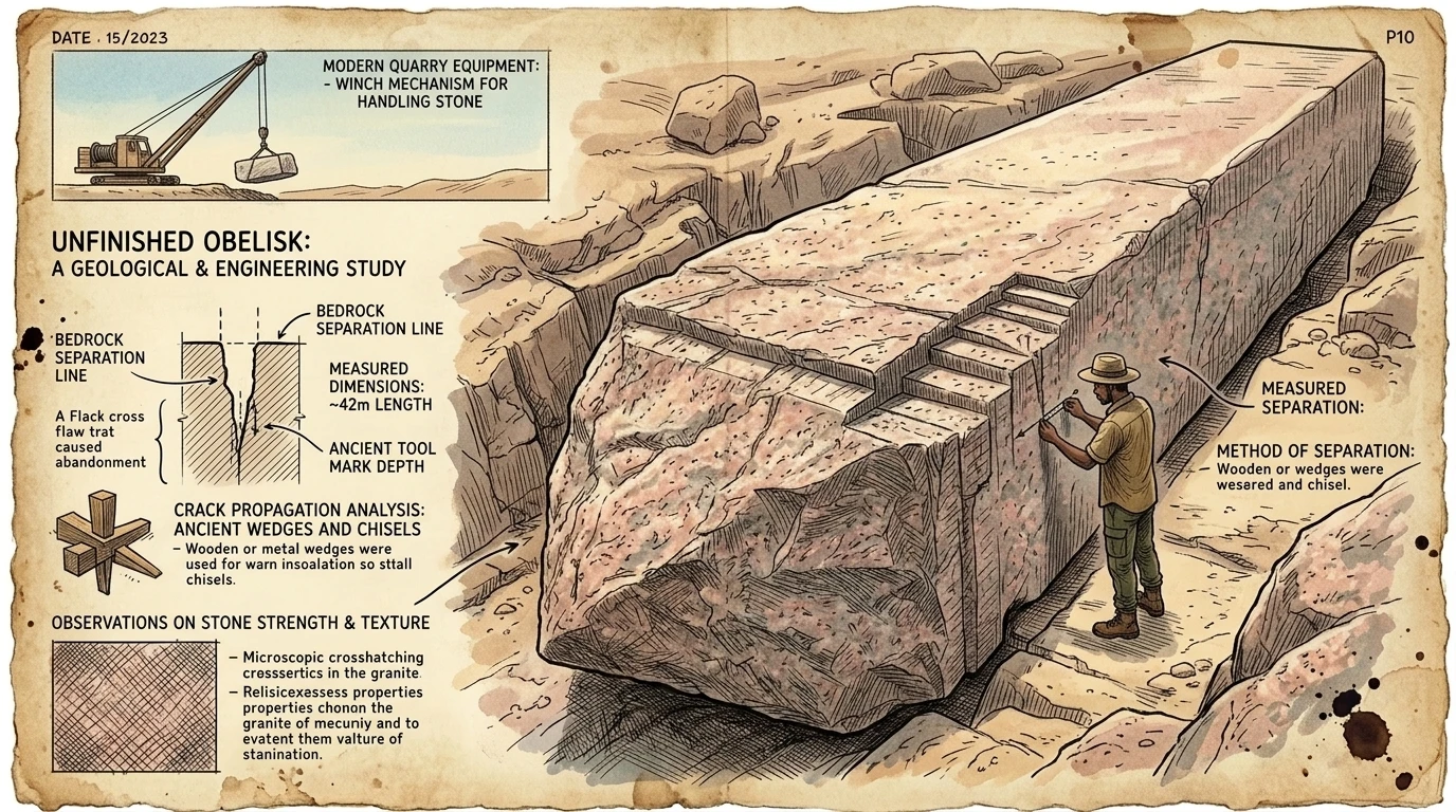 Aswan's ancient granite quarries provided the stone for many of Egypt's most famous monuments and temples. The Unfinished Obelisk, a massive granite block still… Aswan's ancient granite quarries provided the stone for many of Egypt's most famous monuments and temples. The Unfinished Obelisk, a massive granite block still…
