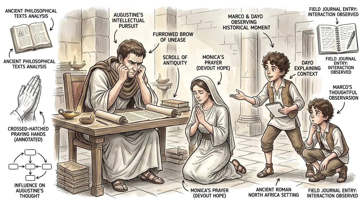 奥古斯丁于公元三五四年出生在今阿尔及利亚境内的罗马北非城镇塔加斯特。他是一位杰出的修辞学学生,精通说服性演讲的艺术。 奥古斯丁于公元三五四年出生在今阿尔及利亚境内的罗马北非城镇塔加斯特。他是一位杰出的修辞学学生,精通说服性演讲的艺术。