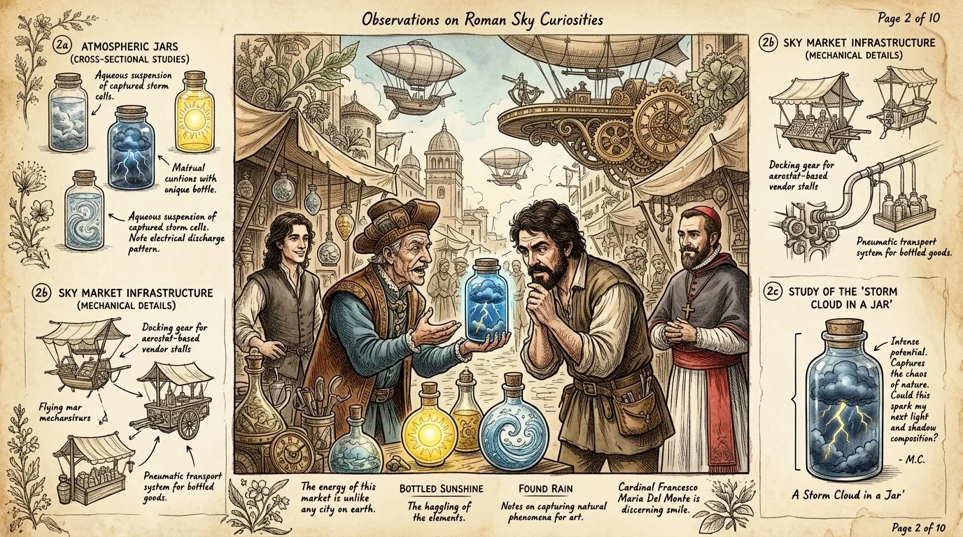 卡拉瓦乔在罗马艺术界努力寻找自己的位置,他漫步穿梭于熙熙攘攘的天空市集,那是一个商人贩卖瓶装阳光和捕获雨水的地方。 卡拉瓦乔在罗马艺术界努力寻找自己的位置,他漫步穿梭于熙熙攘攘的天空市集,那是一个商人贩卖瓶装阳光和捕获雨水的地方。