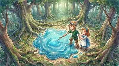 “低语森林”名副其实，树叶沙沙作响，发出诡异的低语。“我不喜欢这里……”佩内洛普咕哝着，紧抓着巴塞洛缪的袖子。突然，小路消失了，被一大团黏糊糊的、凝…