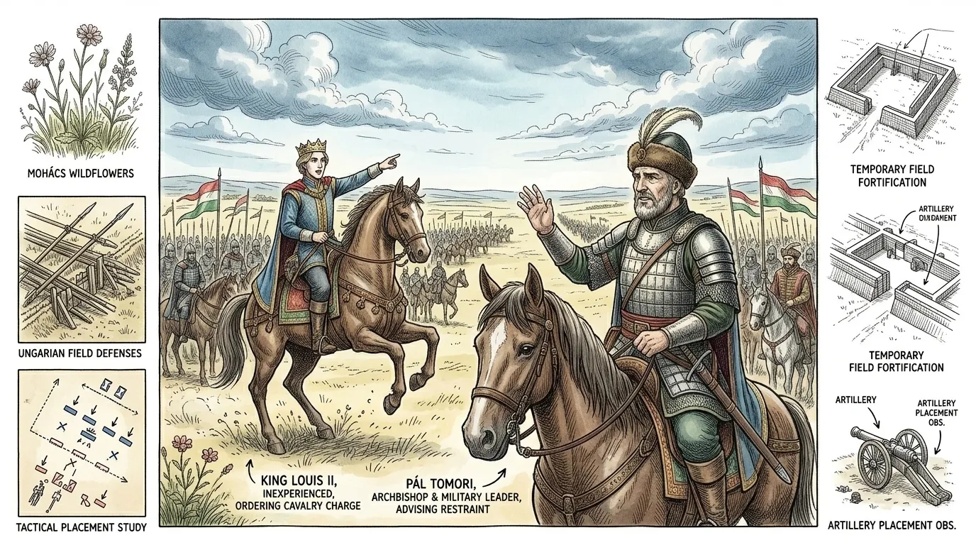 On August 29, 1526, the Hungarian army deployed on the plains near Mohács. Archbishop Pál Tomori, commanding the right flank, positioned his forces to take…