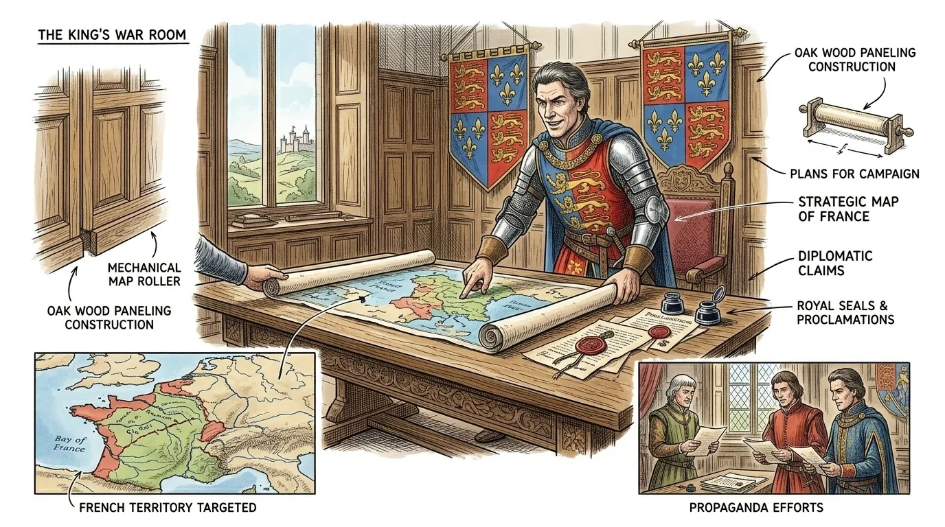 King Henry V of England, ascending to the throne in 1413, inherited the English claim to the French throne, a legacy of Edward III.