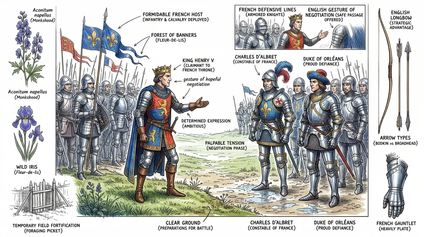 As the English army approached Agincourt, they were intercepted by a massive French force. Faced with overwhelming odds, Henry V attempted to negotiate with the…