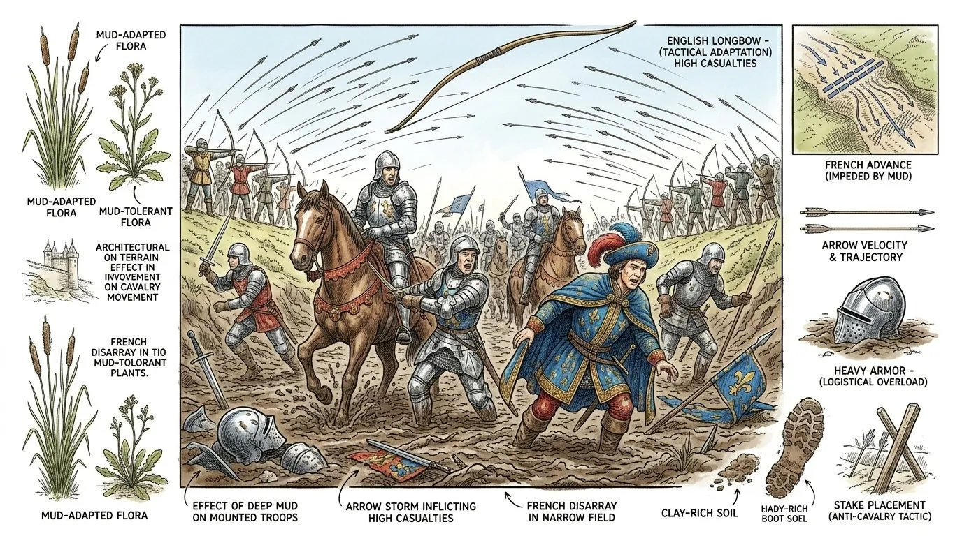 The French launched a series of uncoordinated assaults against the English lines. Heavily armored knights, weighed down by the mud and hampered by the narrow…