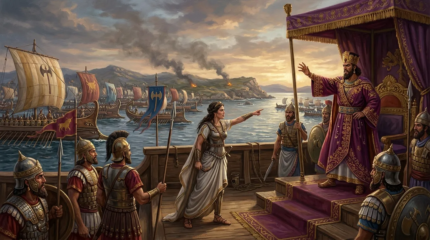 As the Persian fleet approached Salamis, Artemisia I of Caria, a queen and skilled naval commander allied with Xerxes, advised against engaging the Greek fleet…