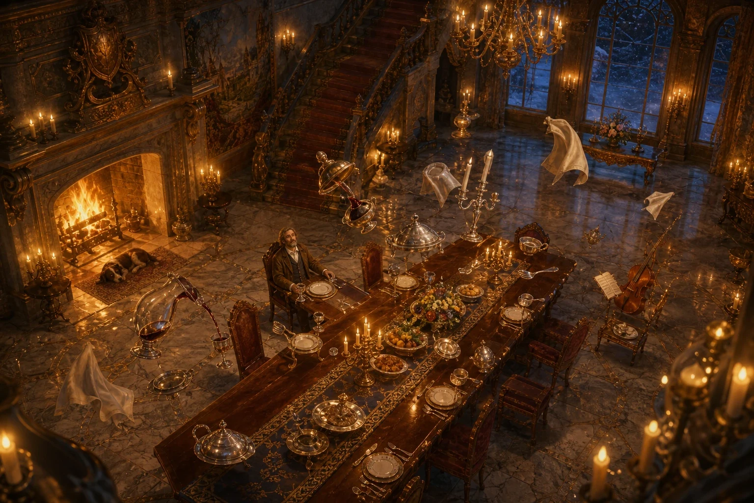 Inside, the castle was warm and blazing with light, and the strangest wonders waited for the merchant. A great fire crackled in the hall, dry clothes lay ready… Inside, the castle was warm and blazing with light, and the strangest wonders waited for the merchant. A great fire crackled in the hall, dry clothes lay ready…