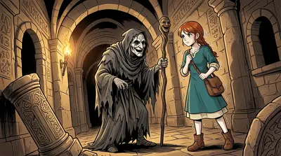 A hunchbacked figure emerged from the shadows, his face hidden behind a grotesque mask. "I am Remnant," he croaked. "Guardian of lost things. And you...