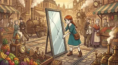 Taking the mirror, Anya emerged from the catacombs and placed it in the center of the marketplace. People stopped, curious. They looked...