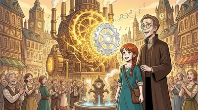 The Laughter Engine, powered by the collective joy of the city, sputtered back to life. Gears whirred, music soared, and Aethelburg breathed again.