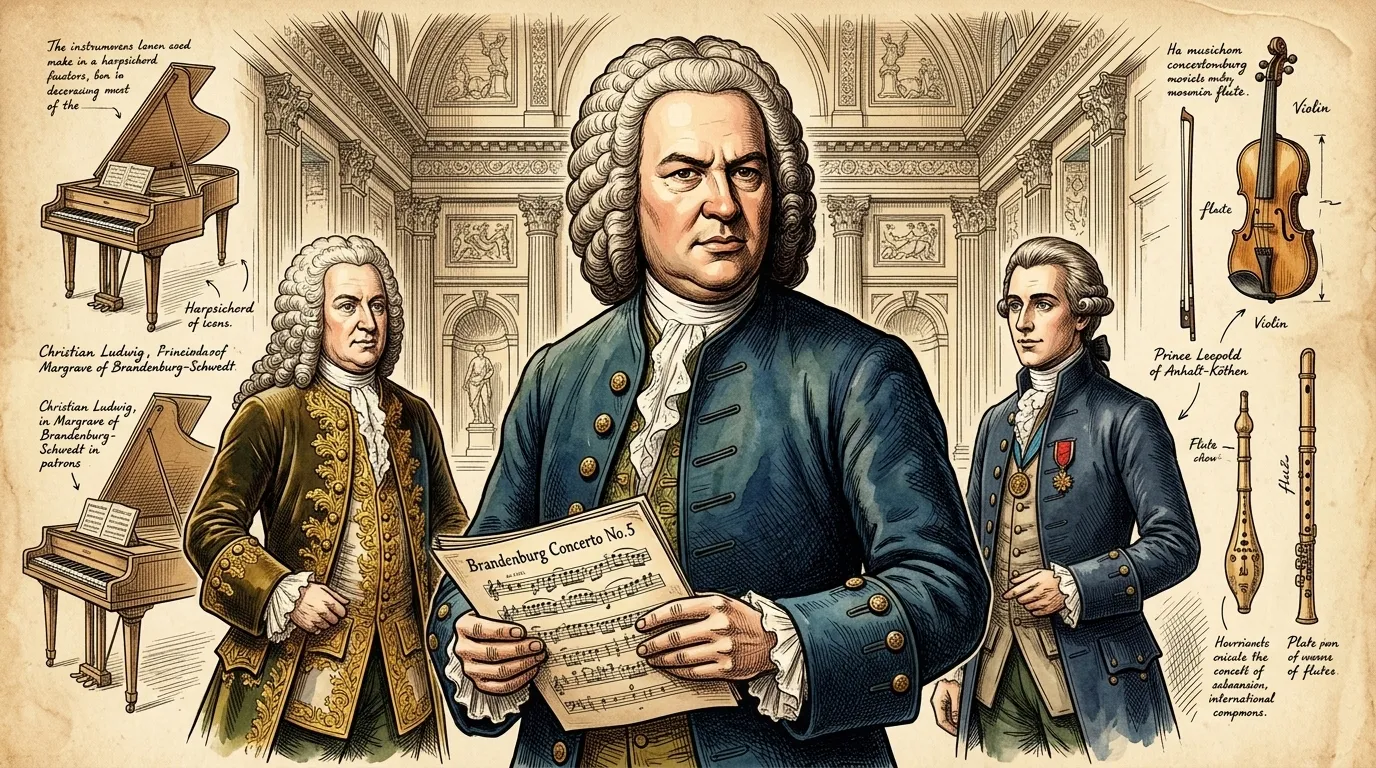 Brandenburg Concertos by Johann Sebastian Bach (Germany — 1721) — 图书封面 — Wonder Arts