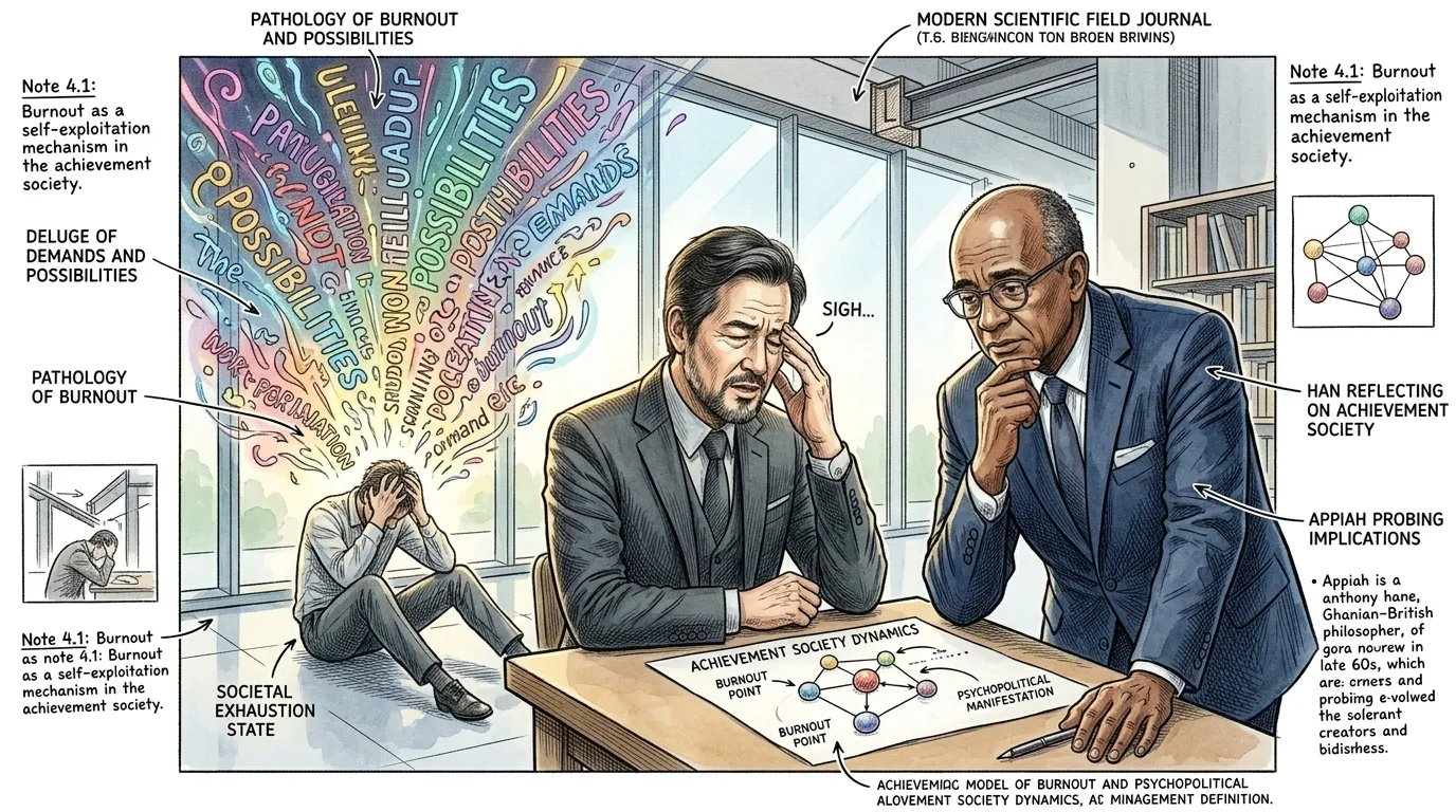 在没有规训社会外部边界的情况下，对成就和持续优化的不懈追求，不可避免地导致一种精疲力尽的状态。韩炳哲认为，“倦怠”不仅仅是个人疲劳，更是成就社会的一…