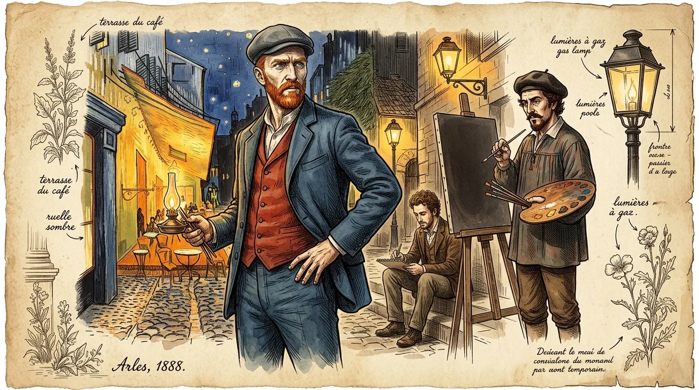 Café Terrace at Night by Vincent van Gogh (Arles, France — 1888) — book cover — Wonder Arts Café Terrace at Night by Vincent van Gogh (Arles, France — 1888) — book cover — Wonder Arts