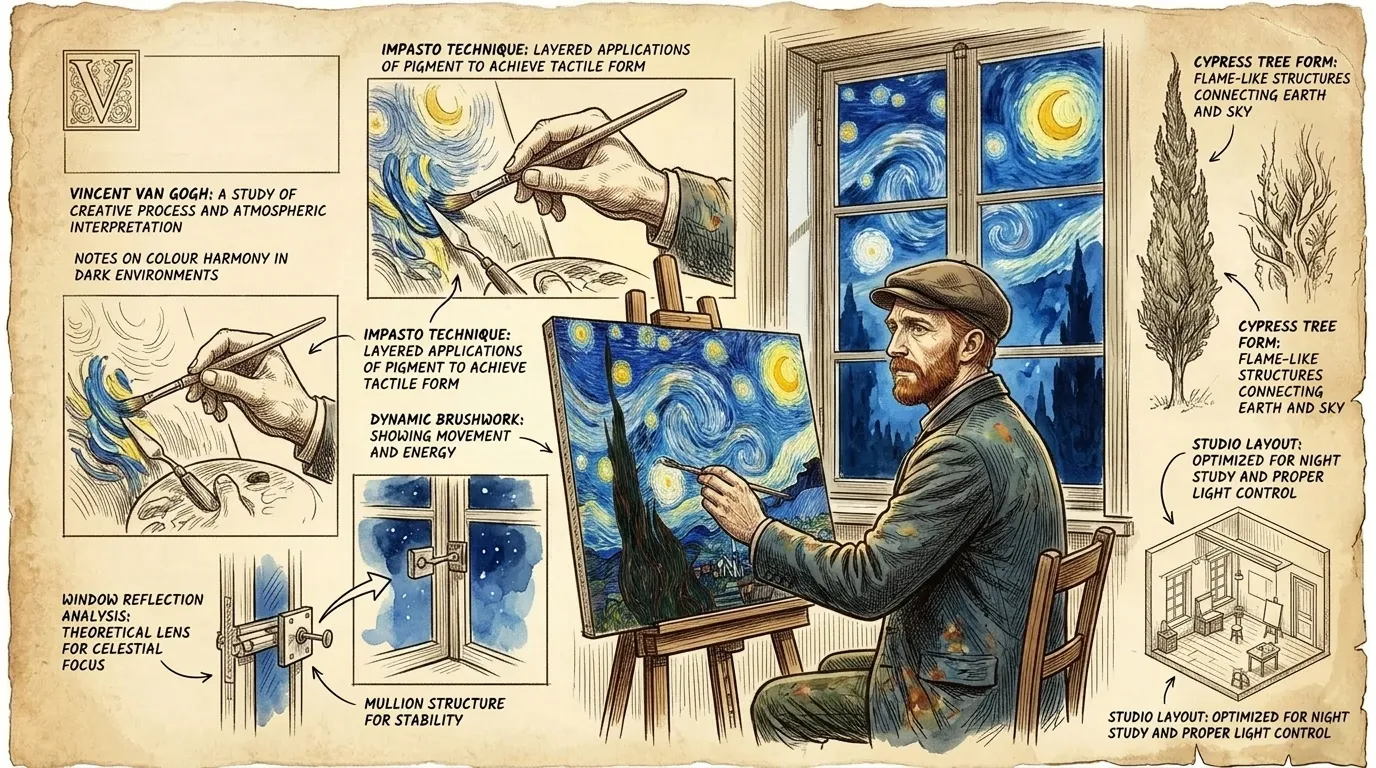 The final touch is the starlit sky, a swirling expanse of blue and yellow. Van Gogh meticulously paints each star, giving the sky a sense of depth and movement. The final touch is the starlit sky, a swirling expanse of blue and yellow. Van Gogh meticulously paints each star, giving the sky a sense of depth and movement.