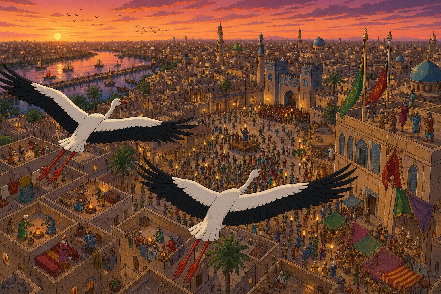 They tried everything. Mu-, they said. Mo-. Mi-. Mutalor, Mubator, Malibor. Nothing. So they flew back over Baghdad as the lamps were being lit, and they saw…