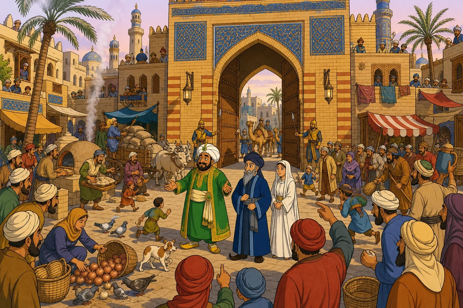They flew all night. In the grey before sunrise they came down in the square outside the palace gate, where the bread-sellers were already lighting their ovens…