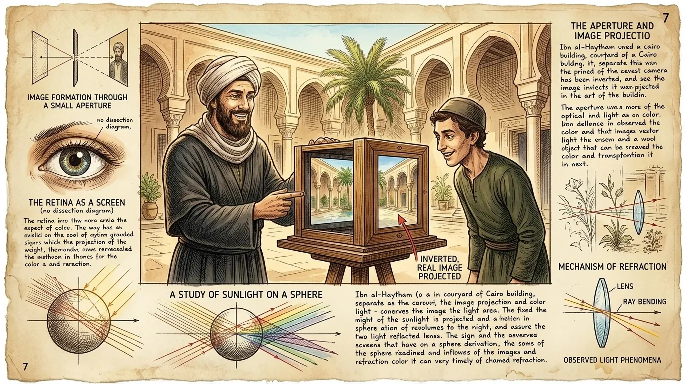 Camera Obscura by Ibn al-Haytham (Cairo, Egypt — c. 1000 AD) — page 7 illustration — Wonder Arts