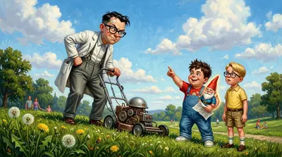 哈罗德提议道：“我们可以把小矮人藏起来！这样内裤队长就没人可以赋予超能力了！”乔治咧嘴一笑。“好主意！但是藏在哪里呢？