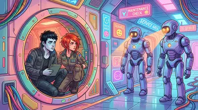 They squeezed into the hatch just as the Reapers reached the corridor. The Reapers scanned the area, their sensors sweeping. They squeezed into the hatch just as the Reapers reached the corridor. The Reapers scanned the area, their sensors sweeping.