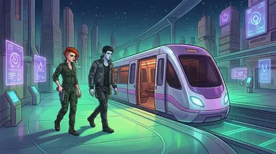 The pathway led to another Dream Rail platform, but this one was different. It was deserted, silent, and bathed in an eerie green light. The pathway led to another Dream Rail platform, but this one was different. It was deserted, silent, and bathed in an eerie green light.