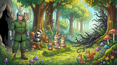从洞穴中出来，他们看到暗影枯萎病正在消退，其扭曲的触须缩回森林。银木正在痊愈，树木重新焕发出勃勃生机。动物们慢慢地回来了，爪子里紧紧地抓着它们的书。