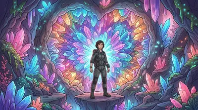 Elara reached the heart of the cave. A massive geode pulsed with raw energy, a relic of a forgotten age. This was her last chance.
