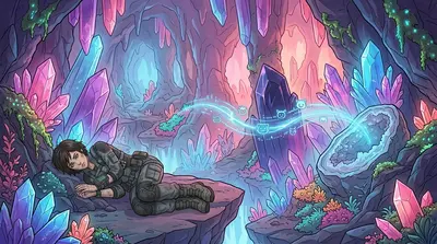 As Elara rested, a faint signal emerged from the geode. Not a hostile presence, but a beacon. Another network, hidden deep within the crystal structure.