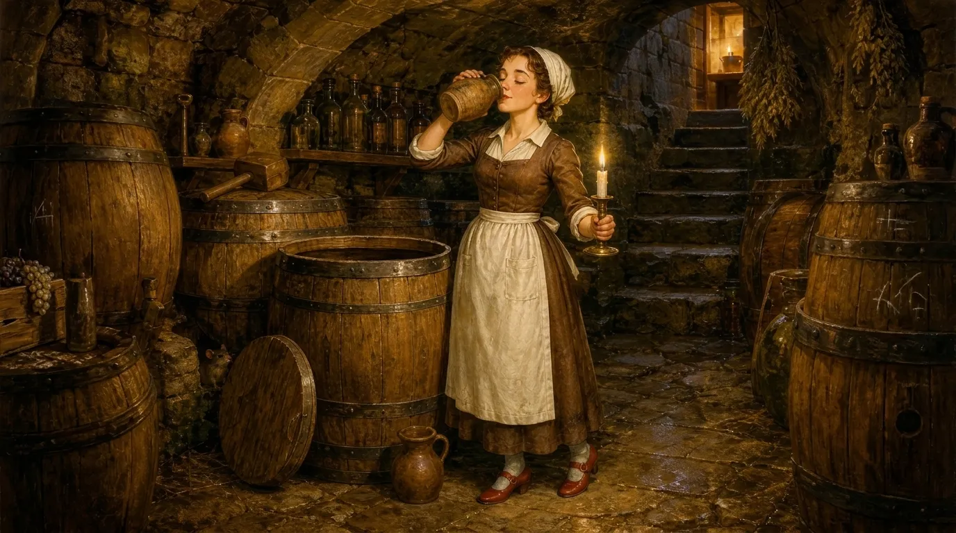 With the master gone, Gretel had the whole kitchen to herself, and standing so long by the hot fire had made her very warm and very thirsty. With the master gone, Gretel had the whole kitchen to herself, and standing so long by the hot fire had made her very warm and very thirsty.