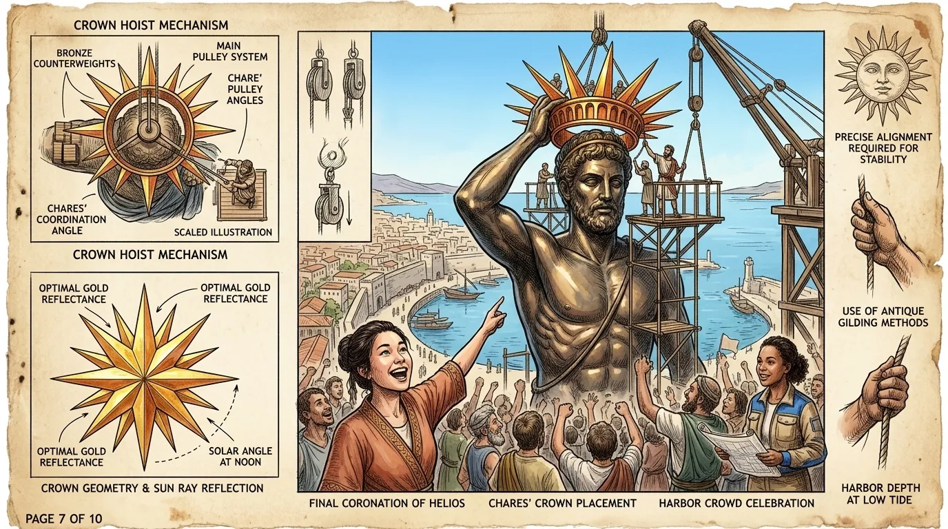 The final piece was the radiant crown of Helios. As it was placed atop the statue, the city erupted in cheers. The Colossus was complete, a beacon of hope and… The final piece was the radiant crown of Helios. As it was placed atop the statue, the city erupted in cheers. The Colossus was complete, a beacon of hope and…