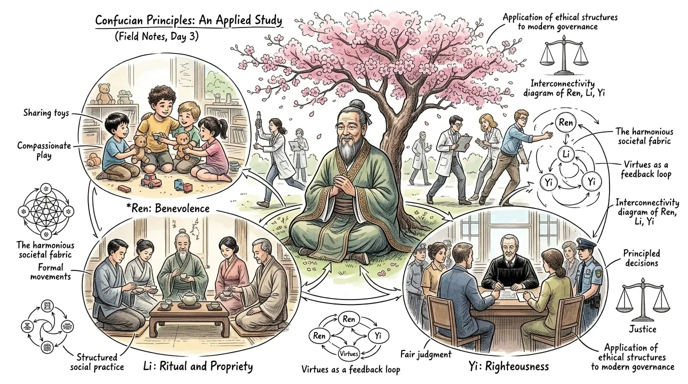 儒家思想的核心是几个关键概念。“仁”常被译为仁爱、人道或善良,指的是以同情和尊重对待他人的美德。“礼”指的是礼仪,包括促进和谐与秩序的礼节、仪式和社… 儒家思想的核心是几个关键概念。“仁”常被译为仁爱、人道或善良,指的是以同情和尊重对待他人的美德。“礼”指的是礼仪,包括促进和谐与秩序的礼节、仪式和社…