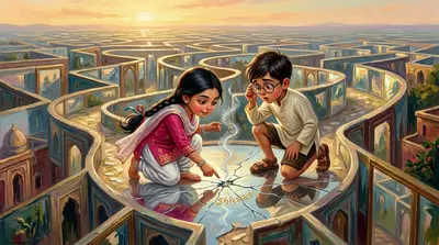 当他们站在一起时，镜子里出现了一道小裂缝。一缕烟雾冒出，显露出刻在玻璃背面的一条隐藏信息。“‘善良开启每一扇门，’”玛雅大声读道。