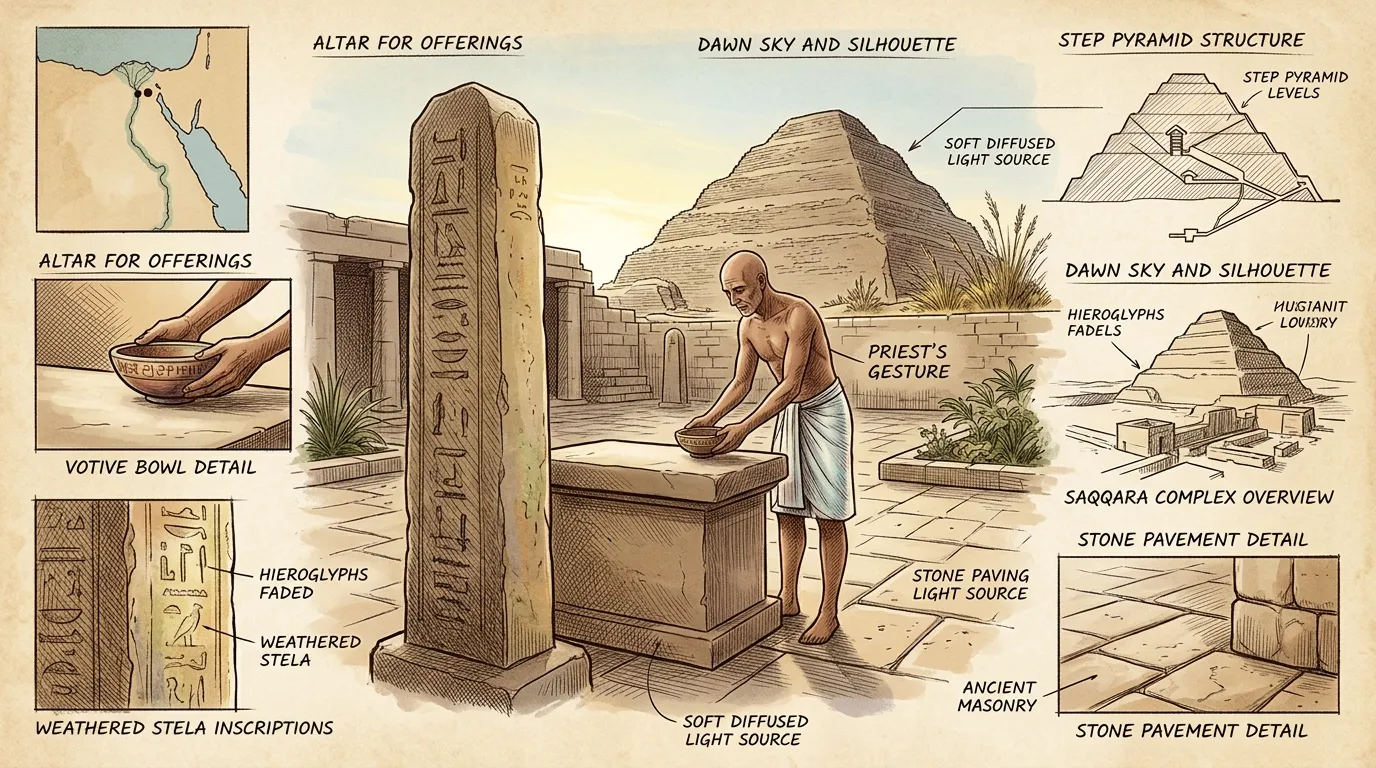 Upon Djoser's passing, the kingdom mourned, but his legacy was already etched in stone, immutable and eternal. Generations would look upon the colossal Step… Upon Djoser's passing, the kingdom mourned, but his legacy was already etched in stone, immutable and eternal. Generations would look upon the colossal Step…