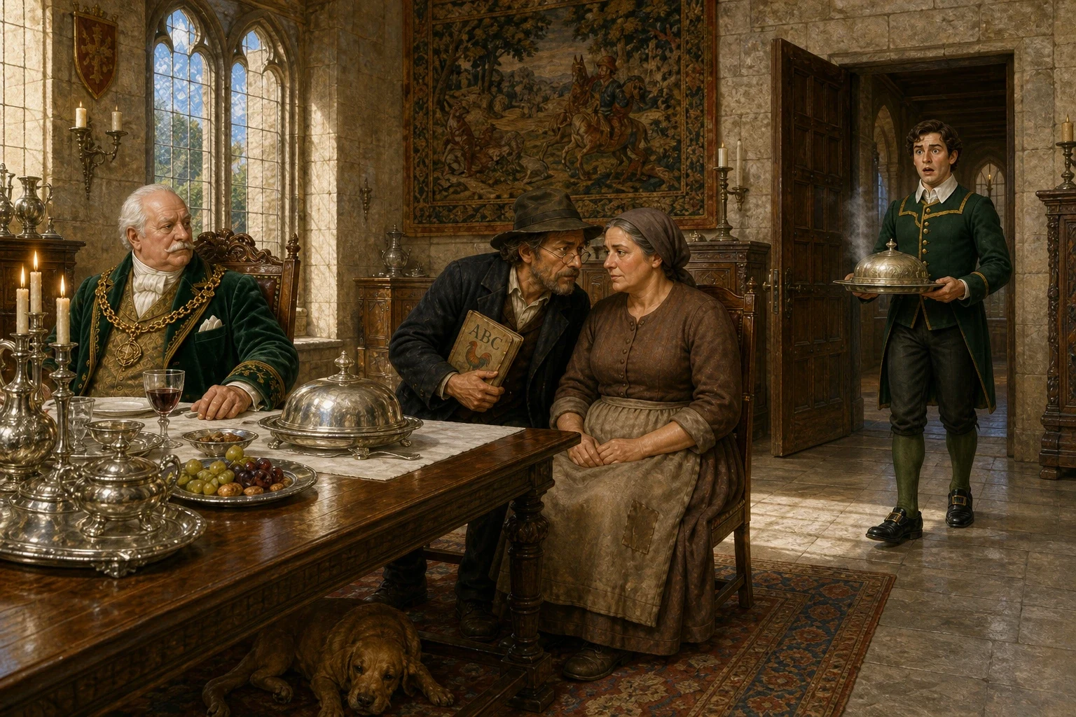 At the castle, Crabb and Grete were seated at the lord's own table, for Crabb had insisted his wife sit beside him. Dinner was served course by course, and as… At the castle, Crabb and Grete were seated at the lord's own table, for Crabb had insisted his wife sit beside him. Dinner was served course by course, and as…