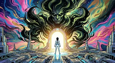 走出密室，余烬（Ember）面对虚空使者（Voidbringer）。它在她面前高耸，一个旋转的黑暗漩涡。但现在，她不再害怕。