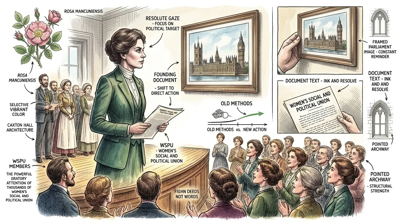 议会改革的缓慢步伐以及现有妇女选举权协会被认为不足以发挥作用,最终促使埃米琳·潘克赫斯特做出了一个关键决定。一九零三年十月,她对传统的政治途径感到失… 议会改革的缓慢步伐以及现有妇女选举权协会被认为不足以发挥作用,最终促使埃米琳·潘克赫斯特做出了一个关键决定。一九零三年十月,她对传统的政治途径感到失…