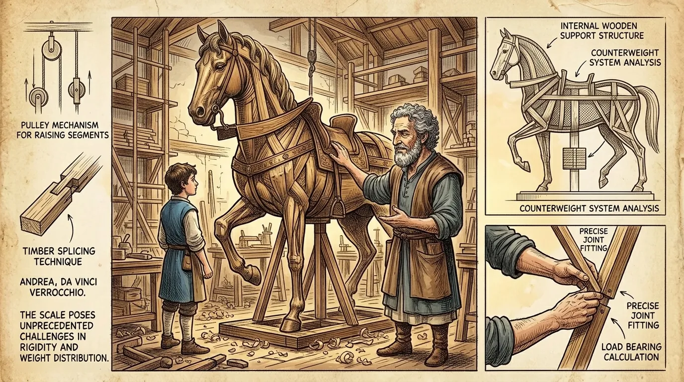 Verrocchio began crafting a full-scale wooden model of the statue. This allowed him to refine the composition and address engineering challenges. Verrocchio began crafting a full-scale wooden model of the statue. This allowed him to refine the composition and address engineering challenges.